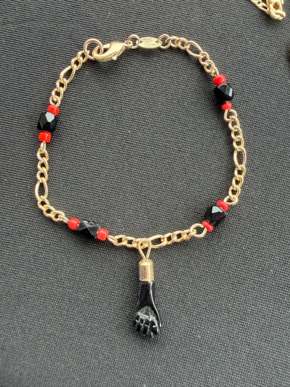 7.5in ZABACHE Oro Laminado 18k EVIL EYE MANO Gold Elephant Charm Bracelet